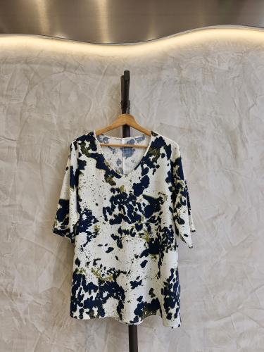 Lino Estampado  3/4 Corte Evase
