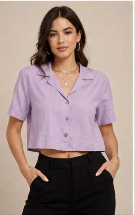 Camisa Crop de Lino