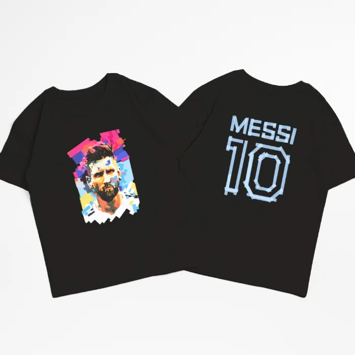 Unisex- Remera Ovsize Messi Graffity