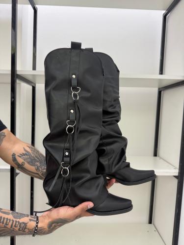 Texanas Altas Chocolate con Flecos de Moda, Tendencia Otoño Invierno