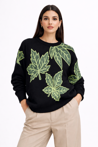 Sweater Oversize Bremer Estampa Hojas  Invierno 2026