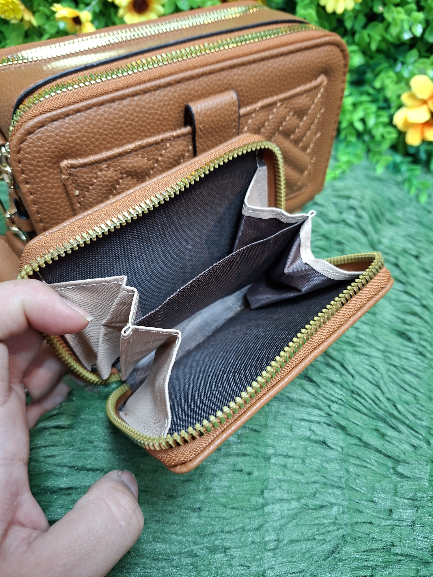 Carterita Morral con Monedero Cuero Pu Excelente Calidad - Imagen 3