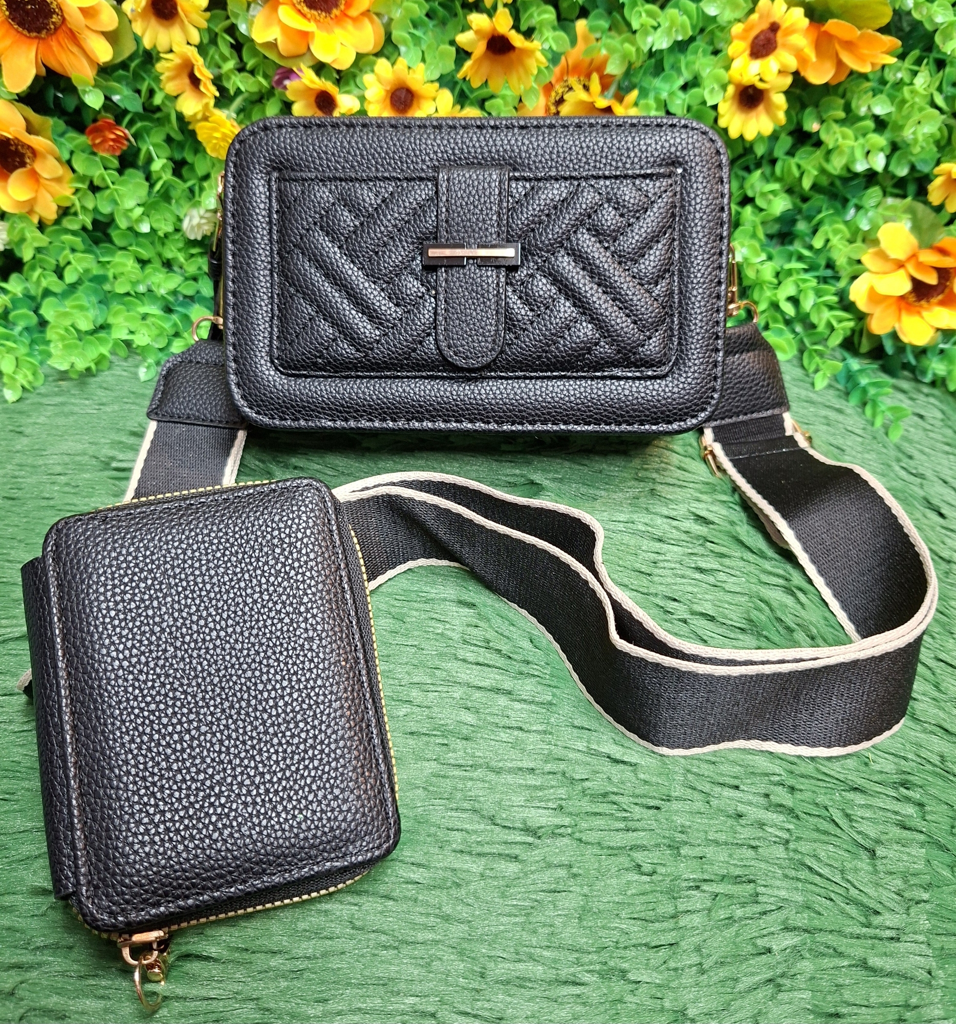 Carterita Morral con Monedero Cuero Pu Excelente Calidad - Imagen 6