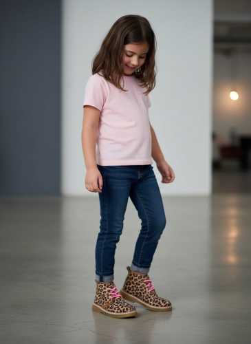 Calzado Botitas Chavito Jujuy Animal Print Cordones Rosa Tendencia Cómodas - Miniatura 6