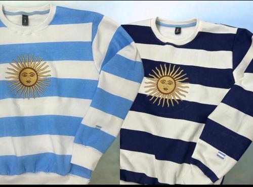 Buzo Cuello Redondo Frizado Bordado