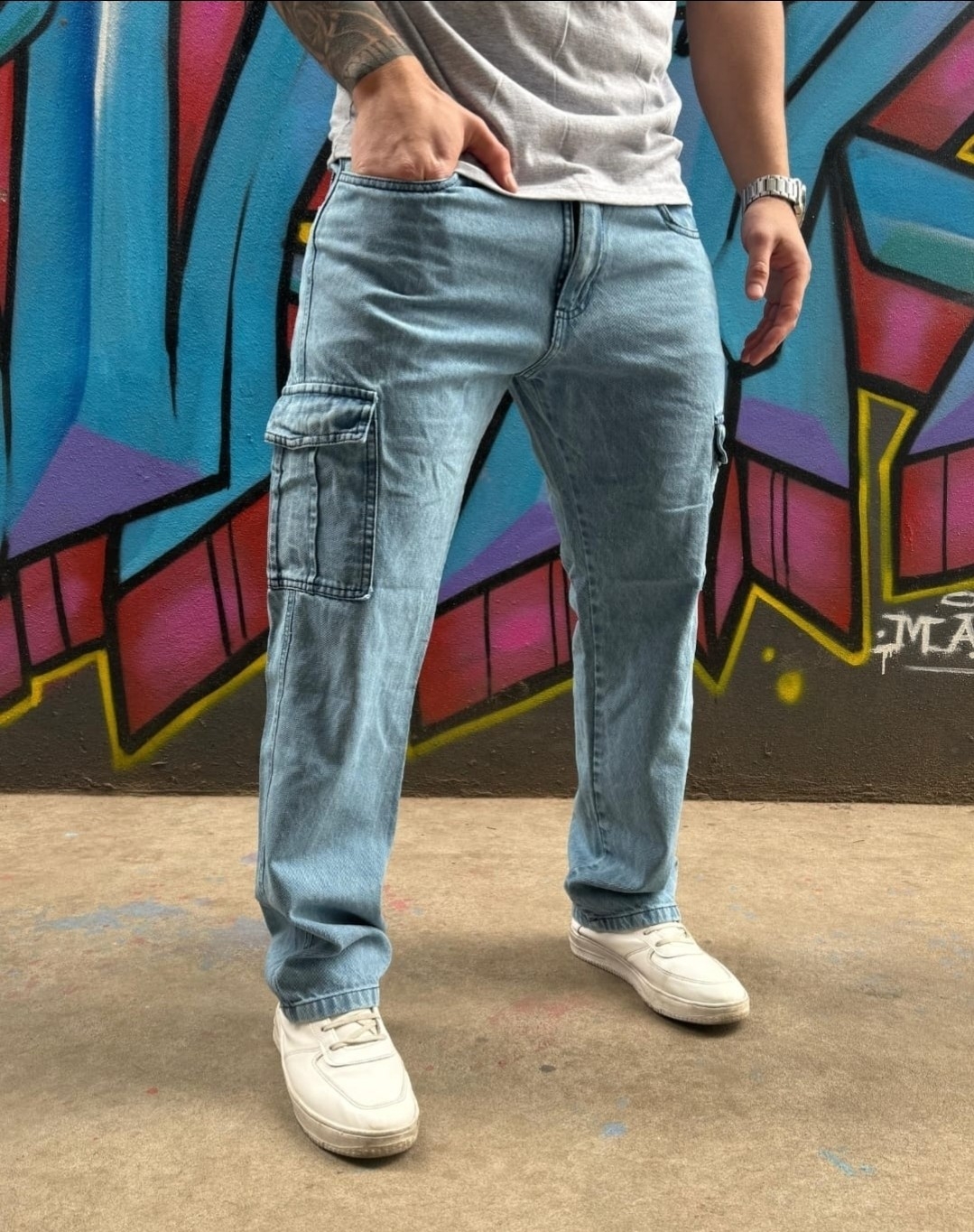 Jeans Mom Recto Cargo ( N) - Imagen 5