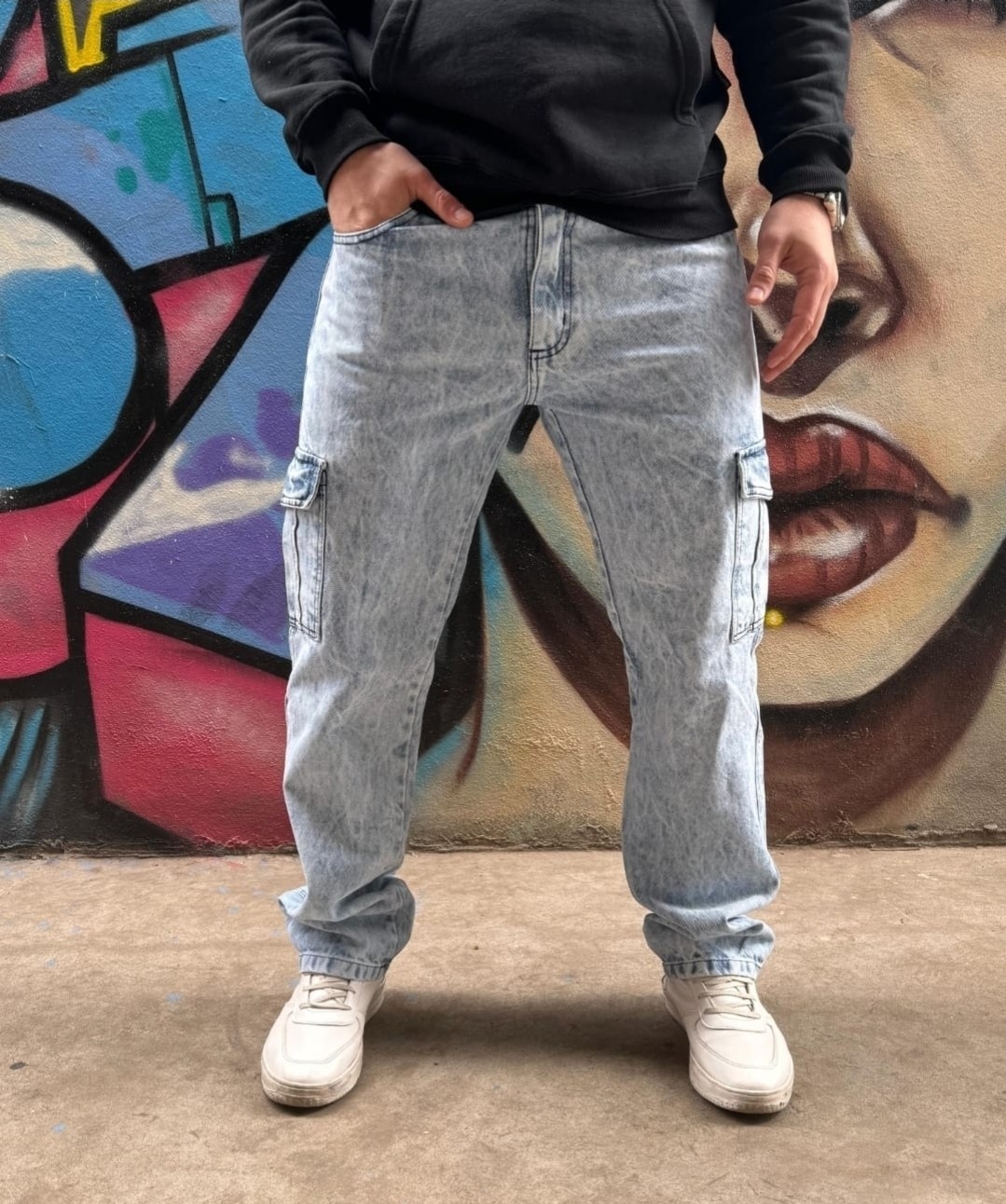 Jeans Mom Recto Cargo ( N) - Imagen 6