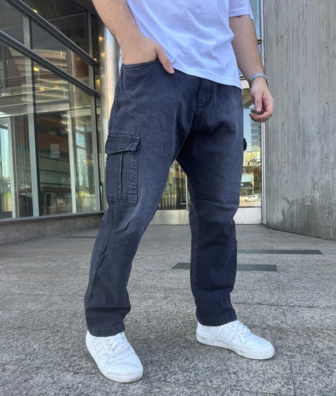 Jeans Mom Recto Cargo ( N) - Imagen 7