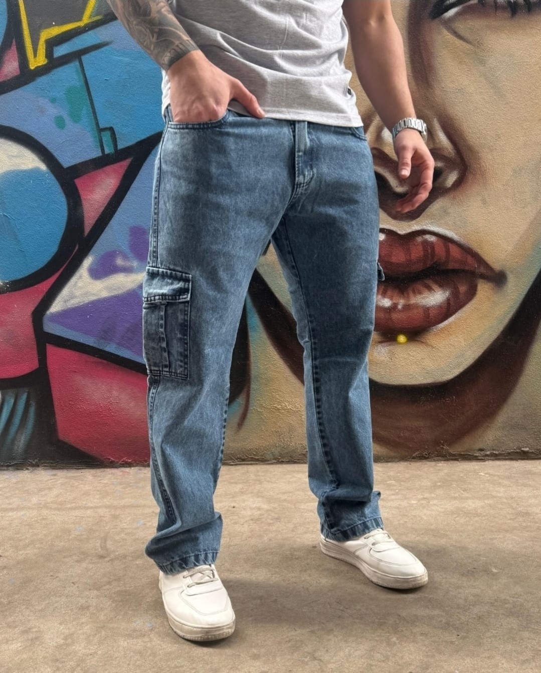 Jeans Mom Recto Cargo ( N ) - Imagen 2