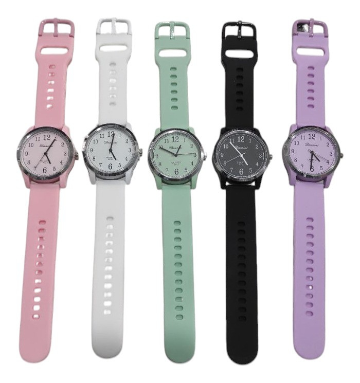 Reloj Analógico con Números con Malla de Silicona - Imagen 2