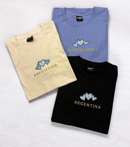 Remera Bordada Argentina Dama
