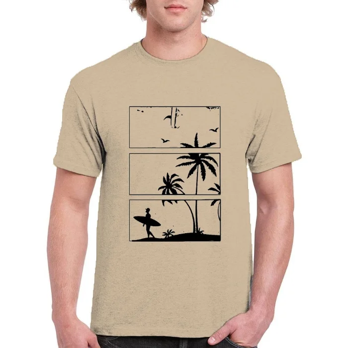 Remera Estampada Palmera Surf Color Arena