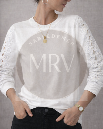 Sweter Manga Perlada - Miniatura 2