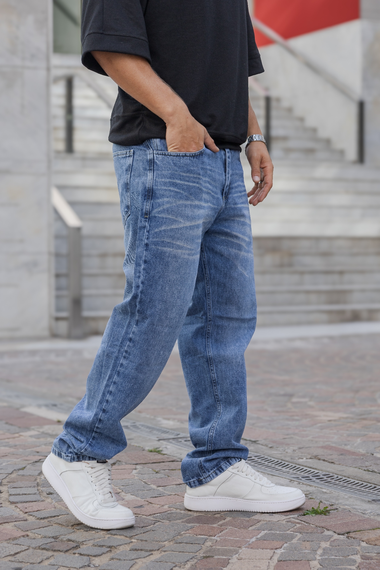 Pantalon Mom Azul Nevado - Imagen 2