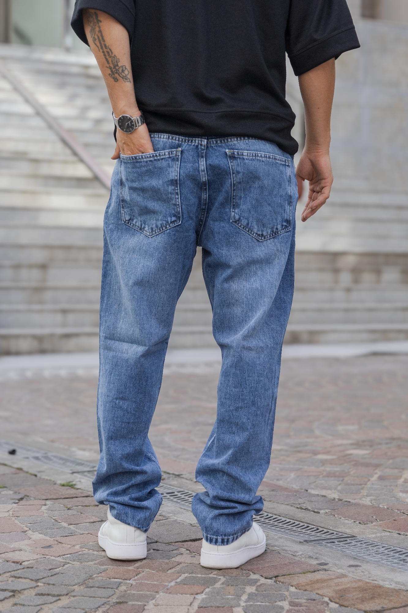 Pantalon Mom Azul Nevado - Imagen 4