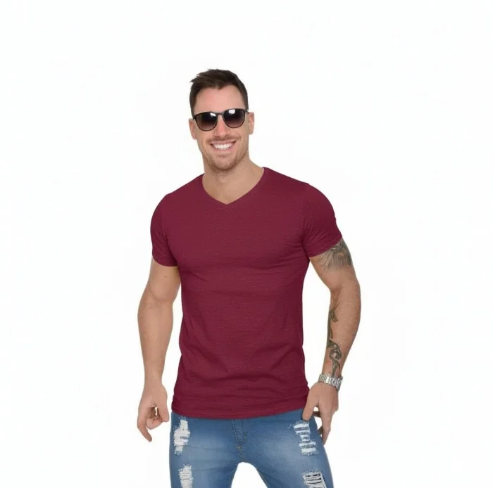 Remera Cuello V Bordo