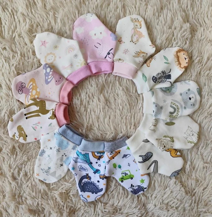 Manopla de Interlock Estampada Pack X 12 Surtido de Colores