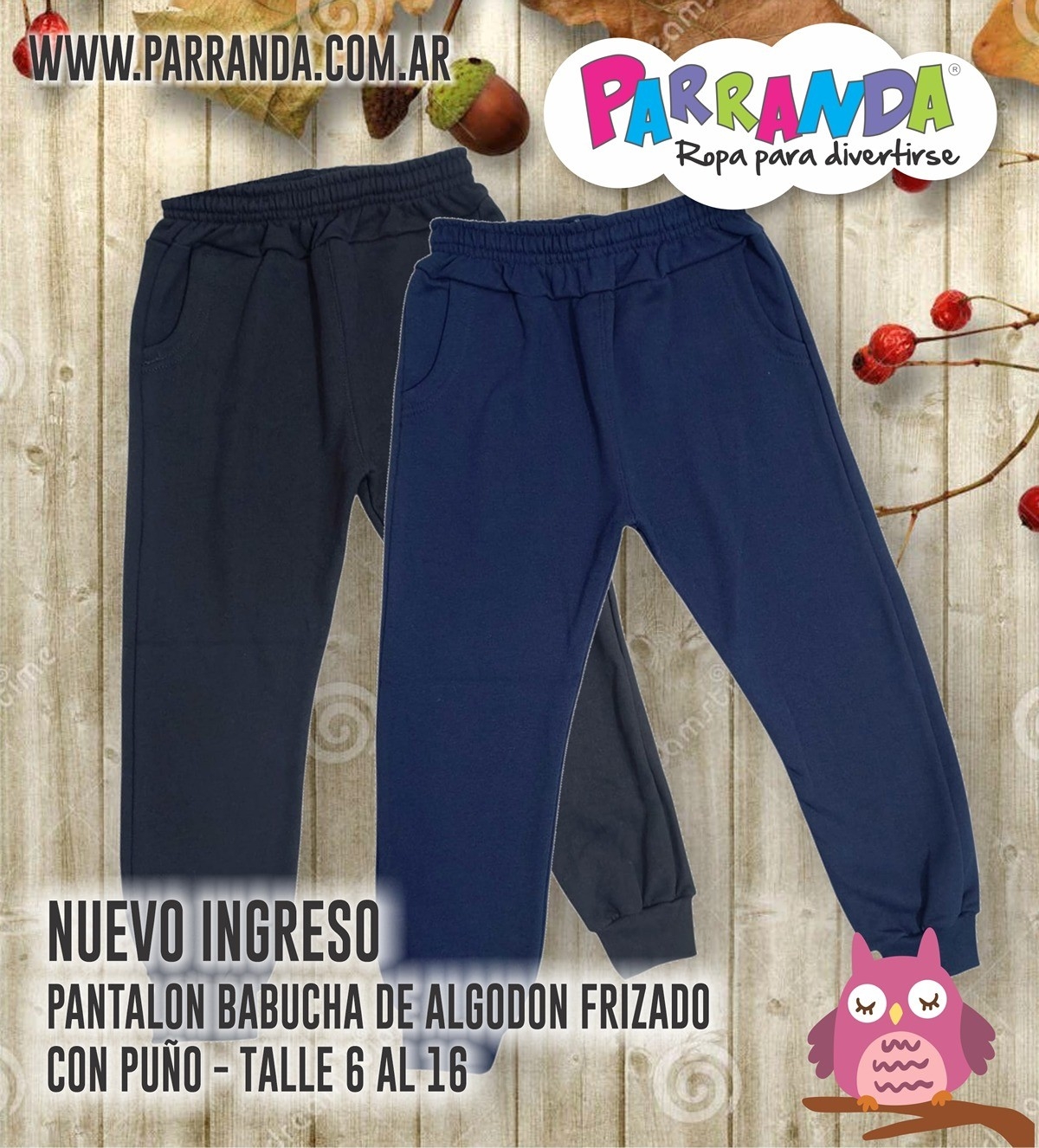 Pantalón Babuchas Clasica con Puño de Algodón Frizado - Imagen 1