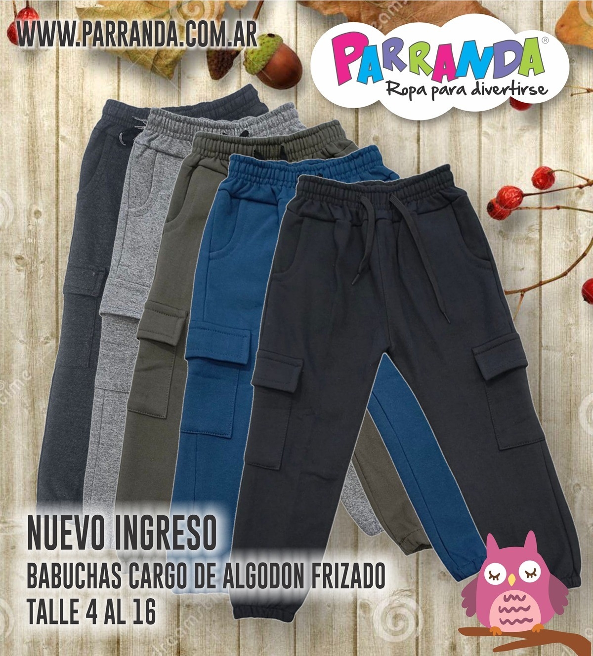 Pantalón Babuchas Cargo de Algodón Frizado - Imagen 1