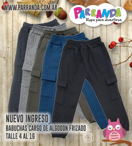 Pantalón Babuchas Cargo de Algodón Frizado