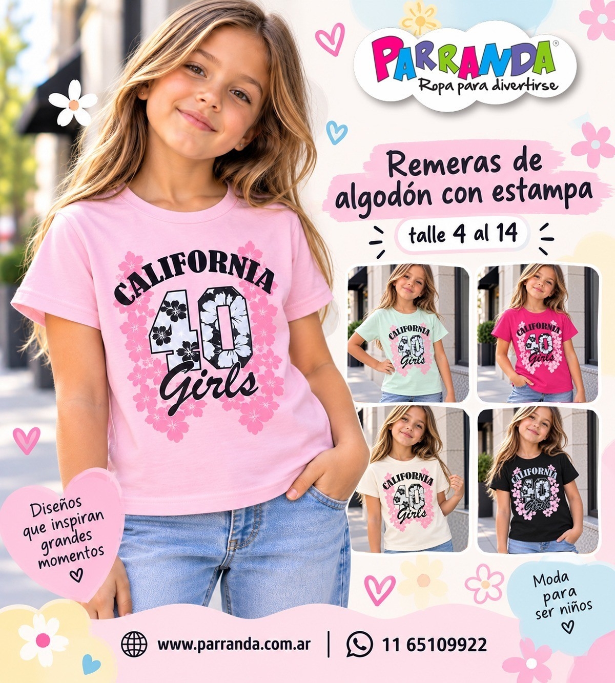Remeras de Algodón Peinado Talle 4 al 14 - Imagen 2