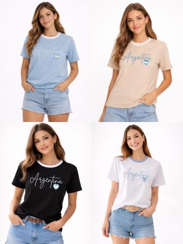 Remera Argentina Bordada