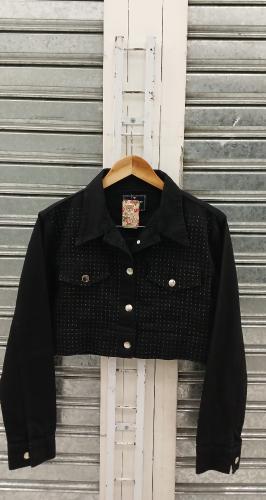 Campera Over Crop con Strass
