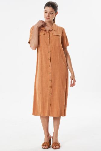 Vestido Camisero de Lino