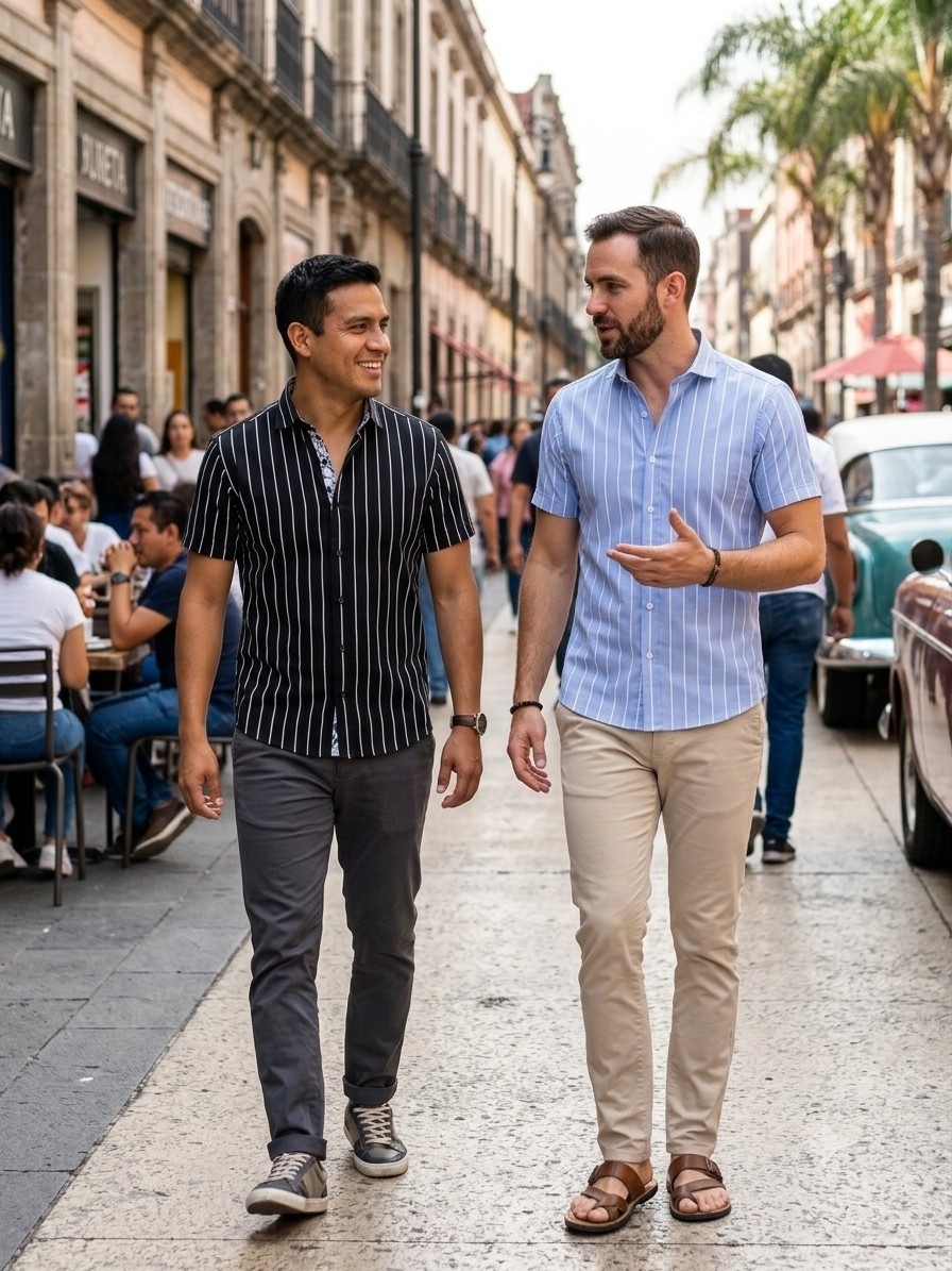 Camisas Poplin Elastizado , a Rayas  Manga Corta - Imagen 2