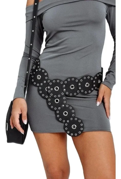 Cinto Faja Circulos Tendencia con Tachas