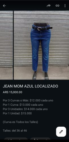 Jean Mom Clásico Dama Pantalón Ancho Skinny Denim Mujer Hotsale Mayoristas Azul Roto - Miniatura 2