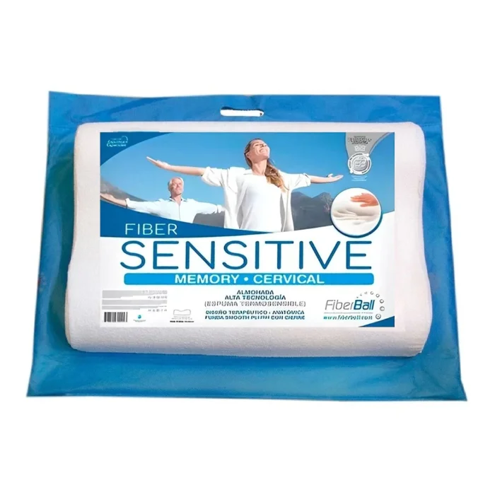 Almohada Cervical Viscoelástica Memory Foam Sensitive Fiberball 57x40