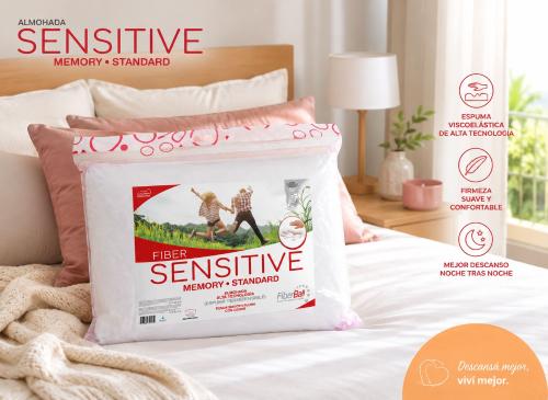 Almohada Viscoelástica Memory Foam Sensitive Fiberball Antiácaros 61x40 - Miniatura 2