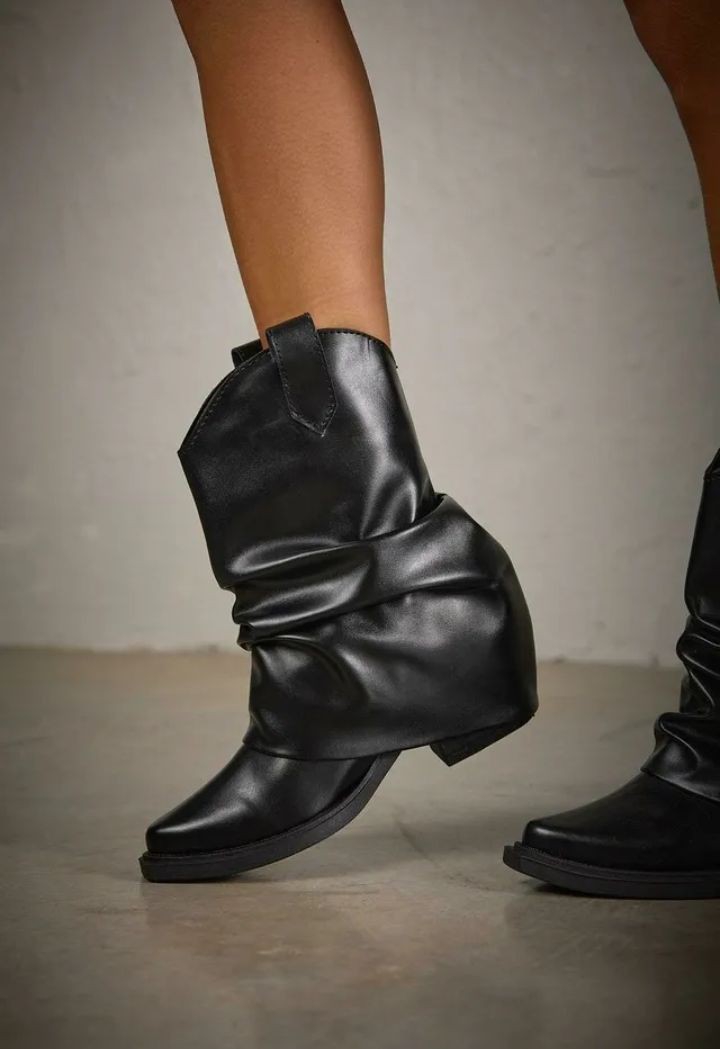 Bota Texana Frida Baja Volcada Blanco - Imagen 2