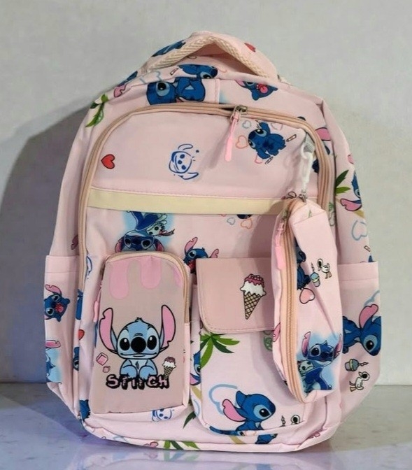 Mochilas Stich con Cartuchera  42x25 Cm - Imagen 3