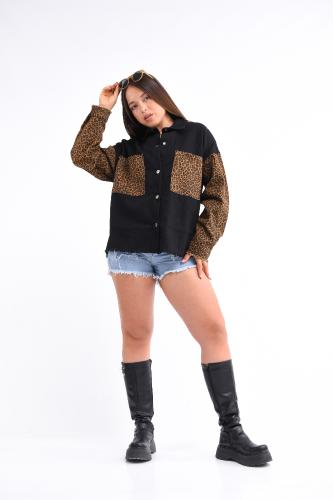 Campera Animal Print Negra - Miniatura 2