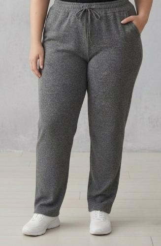 Pantalones Rectos de Lanilla Jogger