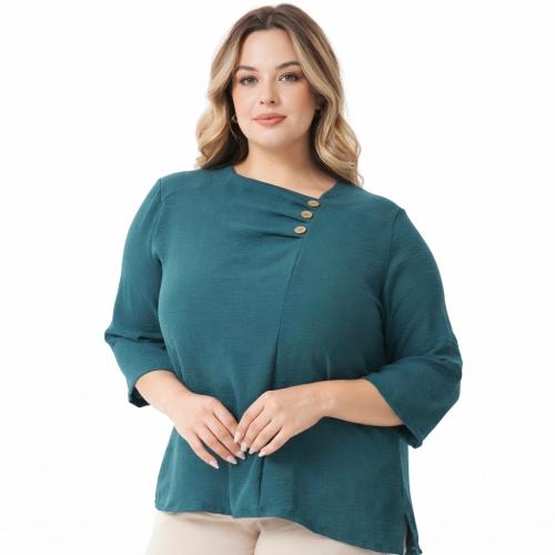 Blusa de Cey 3 Botones y Tajos Laterales