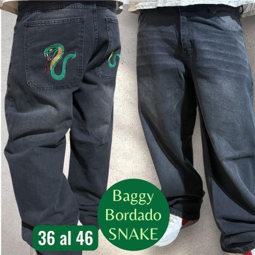 Baggy Gris  Bordado Snake