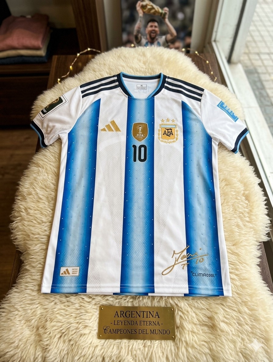 Camiseta Argentina Bordado  con Brillo Premium - Imagen 2