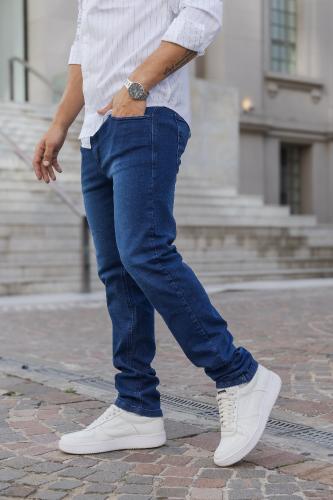 Pantalon Semi Chupin Azul Colegial - Miniatura 2