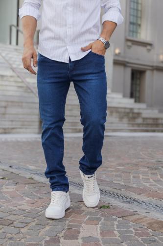 Pantalon Semi Chupin Azul Colegial - Miniatura 3