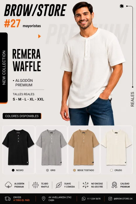 Remera Wafle Premium
