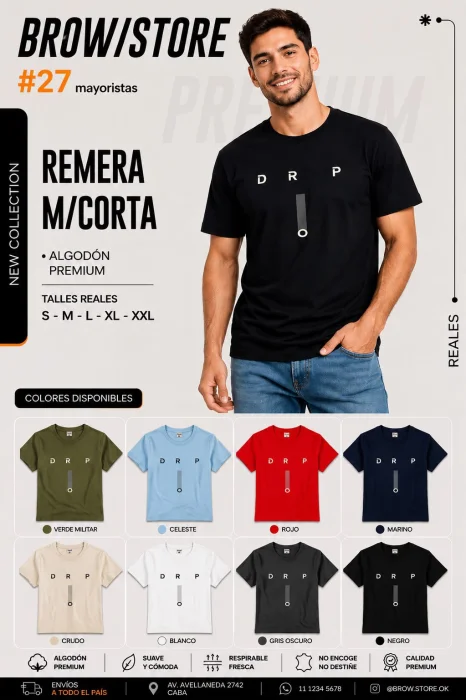 Remera Jersey Peinado Premium