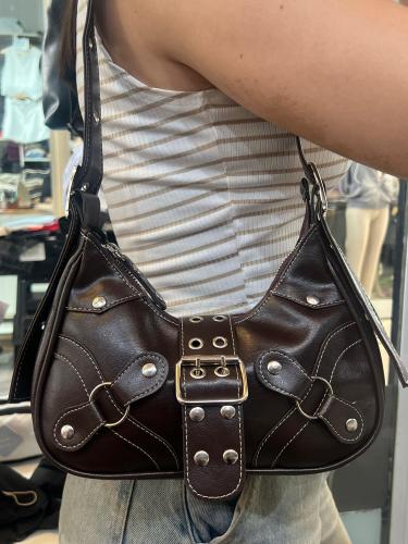 Cartera Mini Bag Baguette Marrón Chocolate