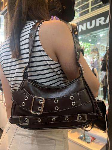 Cartera Mini Bag Marrón Chocolate Baguette
