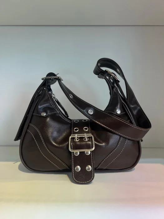 Cartera Mini Bag Baguette Marrón Chocolate