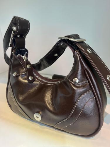 Cartera Mini Bag Baguette Marrón Chocolate - Miniatura 2