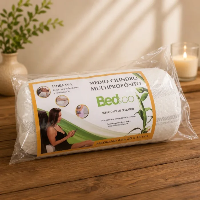 Medio Cilindro Confort 360 | Memory Foam + Soporte Multipropósito + Funda Lavable