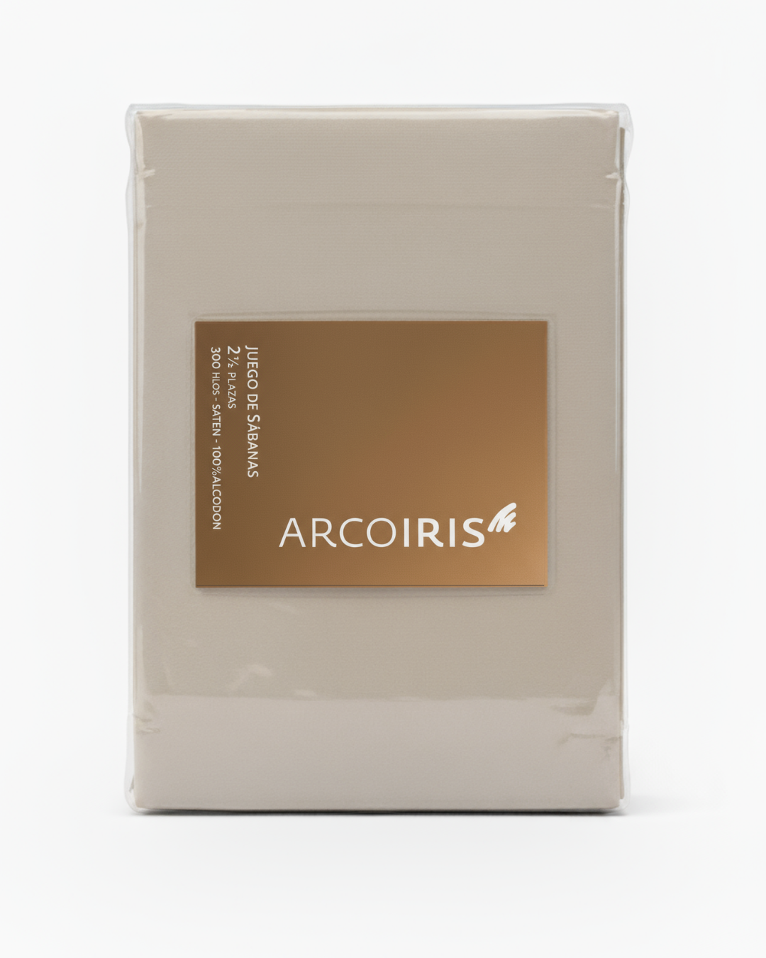 Juego de Sábanas King Size Arcoiris - Beige - 100% Algodon Premium 300 Hilos - Satén - 1.png